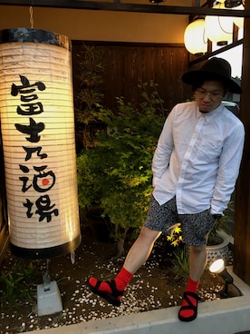 「MR.GENTLEMAN（ミスタージェントルマン）のアイテム（サンダル）」を使った、Yusuke Satoさん（メンズ・168cm）の夏コーディネート