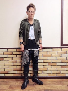 「SHIPS（シップス）のアイテム（ミリタリージャケット）」を使った、Masaki Maruyamaさん（メンズ・171cm）の秋コーディネート