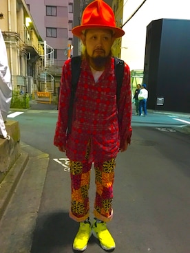 「アイテム（サロペット/オーバーオール、レッド系）」を使った、SHUHEI@DOIT君さん（メンズ・170cm）の秋コーディネート