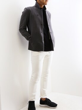 「ATTACHMENT（アタッチメント）のアイテム（その他トップス）」を使った、Eiji Unoharaさん（メンズ・177cm）の秋コーディネート