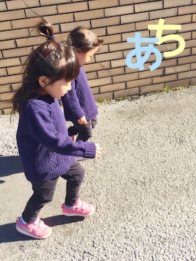 「アイテム（ニット/セーター）」を使った、なかなおさん（キッズ・90cm）の冬コーディネート