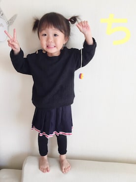 「アイテム（スカート）」を使った、なかなおさん（キッズ・90cm）の冬コーディネート