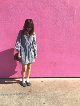 「くつした」｜「アイテム（バレエシューズ）」を使った、麻比さん（レディース・164cm）の秋コーディネート