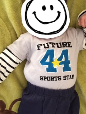 「アイテム（ロンパース、シルバー系）」を使った、aya nさん（キッズ・50cm）の冬コーディネート