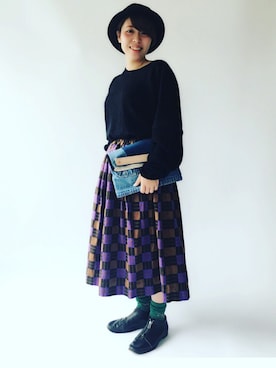 「masterkey（マスターキー）のアイテム」を使った、あすまるさん（レディース・157cm）の秋コーディネート