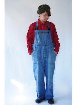 「アイテム（サロペット/オーバーオール）」を使った、あすまるさん（レディース・157cm・20代）の秋コーディネート