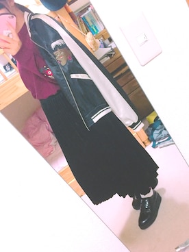 「PUNYUS（プニュズ）のアイテム（スタジャン）」を使った、かわ。さん（レディース・167cm）の秋コーディネート