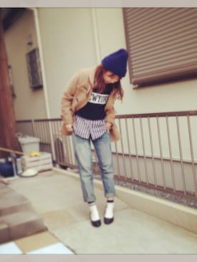 「ソックス」｜「アイテム（ダッフルコート）」を使った、my clozette owner c♡さん（レディース・163cm）の冬コーディネート