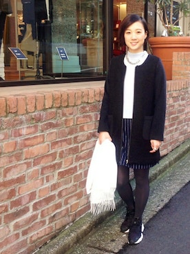 「Khaju（カージュ）のアイテム（その他アウター）」を使った、野中さん（レディース・158cm）の冬コーディネート