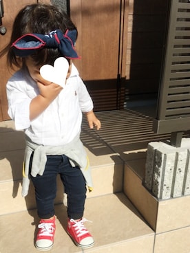 「バンダナ巻き」｜oshamaさん（キッズ・80cm）の秋コーディネート