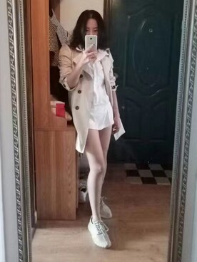 「working style」｜「アイテム（トレンチコート）」を使った、long7baobaoさん（レディース・163cm）の秋コーディネート