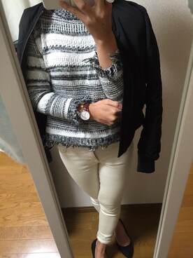 「YEVS（イーブス）のアイテム（チノパンツ）」を使った、joeさん（レディース・161cm）の冬コーディネート