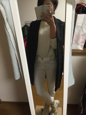 「YEVS（イーブス）のアイテム（チノパンツ）」を使った、joeさん（レディース・161cm）の冬コーディネート