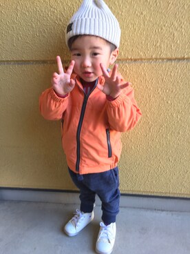 「babygap」｜「アイテム（ブルゾン）」を使った、joeさん（キッズ・90cm）の冬コーディネート