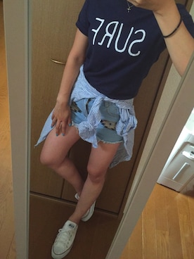 「SELECT.（セレクト）のアイテム（パンツ）」を使った、joeさん（レディース・161cm）の夏コーディネート