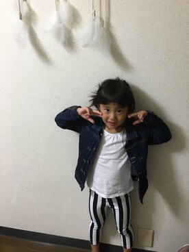 「abcd（ナシ）のアイテム（ジャケット/アウター）」を使った、riさん（キッズ・100cm）の秋コーディネート