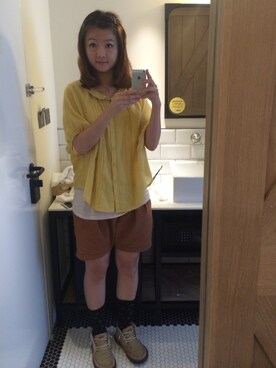 「POU DOU DOU（プードゥドゥ）のアイテム（トップス）」を使った、puchiさん（メンズ）の夏コーディネート