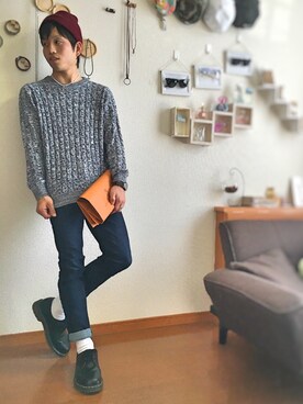 「アイテム（バングル/リストバンド）」を使った、mic.さん（メンズ・165cm・20代）の秋コーディネート