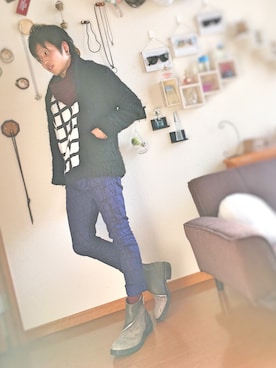 「アイテム（バングル/リストバンド）」を使った、mic.さん（メンズ・165cm・20代）の冬コーディネート