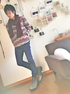 「アイテム（バングル/リストバンド）」を使った、mic.さん（メンズ・165cm・20代）の冬コーディネート