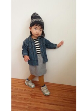 「NOLLEY’S（ノーリーズ）のアイテム」を使った、chiiiakiさん（キッズ・90cm）の冬コーディネート