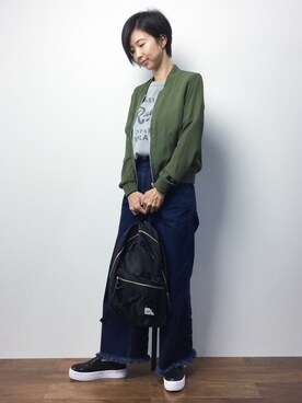 「あつぞこスニーカー」｜「アイテム（ジャケット/アウター）」を使った、motoko yamamotoさん（レディース・163cm）の春コーディネート