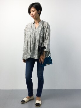 「HELIOPOLE（エリオポール）のアイテム（その他シューズ）」を使った、motoko yamamotoさん（レディース・163cm）の夏コーディネート