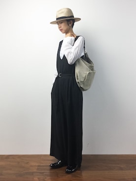 「AULI（アウリィ）のアイテム（つなぎ/オールインワン）」を使った、motoko yamamotoさん（レディース・163cm）の夏コーディネート