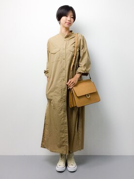 「アキコーデ」｜「アイテム（シャツワンピース）」を使った、motoko yamamotoさん（レディース・163cm）の夏コーディネート