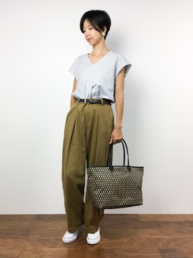 「PRINGLE 1815(プリングル1815)のアイテム」を使った、motoko yamamotoさん(レディース・163cm)の夏コーディネート