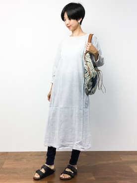 「45R（フォーティファイブアール）のアイテム（ワンピース/ドレス）」を使った、motoko yamamotoさん（レディース・163cm）の秋コーディネート