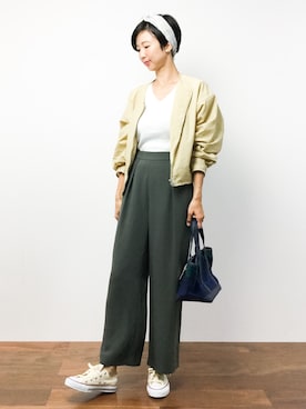 「おとなコーデ」｜「アイテム（ブルゾン）」を使った、motoko yamamotoさん（レディース・163cm）の秋コーディネート