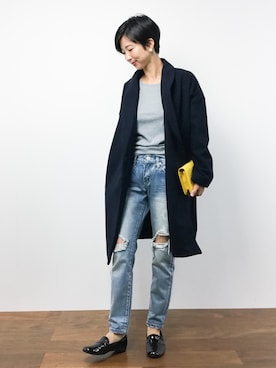 「カジュアルコーディネート」｜「アイテム（ジャケット/アウター）」を使った、motoko yamamotoさん（レディース・163cm）の秋コーディネート