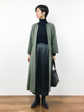 「l'atelier du savon（アトリエドサボン）のアイテム（その他アウター）」を使った、motoko yamamotoさん（レディース・163cm）の秋コーディネート