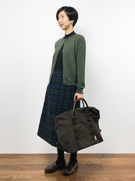 「ナチュラルスタイル」｜「アイテム（ボストンバッグ）」を使った、motoko yamamotoさん（レディース・163cm）の秋コーディネート