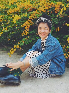 「アイテム（シャツワンピース）」を使った、Gigi155cm さん（レディース・155cm・20代）の春コーディネート