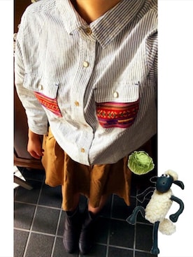 「ロングピアス」｜「アイテム（ブーツ）」を使った、人間のぽーんさん（レディース・148cm）の秋コーディネート