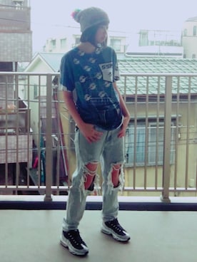 「UNIF（ユニフ）のアイテム（パンツ）」を使った、7070さん（レディース・162cm）の春コーディネート