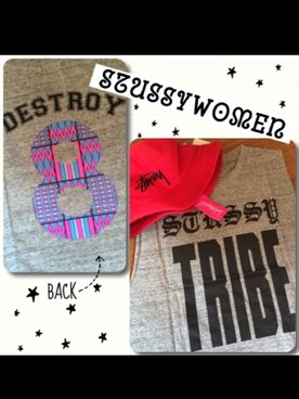 「Stussy Women（ステューシーウィメン）のOriginal Stock Washed Crusher（ハット、レッド系）」を使った、Yukiさん（レディース・163cm）の夏コーディネート
