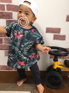 「イエローフェイス」｜yuito ◡̈⃝さん（キッズ・70cm）の秋コーディネート