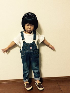 「ボアスニーカー」｜「アイテム（サロペット/オーバーオール）」を使った、MARU☻さん（キッズ・100cm）の夏コーディネート