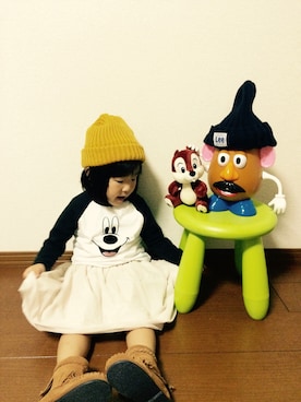 「ミッキーマウス」｜「アイテム（その他）」を使った、MARU☻さん（キッズ・100cm）の秋コーディネート
