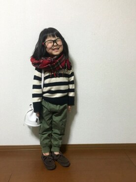 「カーゴパンツ」｜MARU☻さん（キッズ・100cm）の冬コーディネート