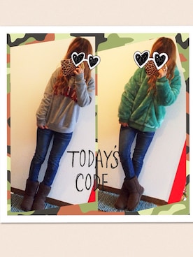 「Rodeo Crowns（ロデオクラウンズ）のアイテム（ムートンコート）」を使った、ゆずさん（レディース・155cm）の冬コーディネート