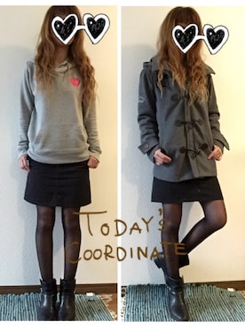 「Rodeo Crowns（ロデオクラウンズ）のアイテム（ダッフルコート）」を使った、ゆずさん（レディース・155cm）の冬コーディネート