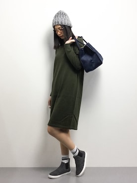 「チャイハネ（チャイハネ）のアイテム（ニットキャップ/ビーニー）」を使った、矢野結衣さん（レディース・166cm）の冬コーディネート