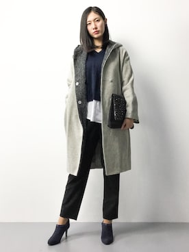 「Anisha（アニーシャ）のアイテム」を使った、矢野結衣さん（レディース・166cm）の冬コーディネート