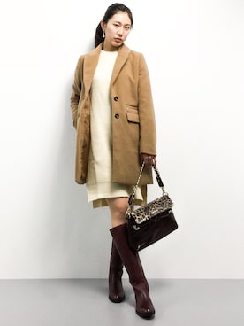 「MULLER（ミューラー）のアイテム（ジャケット/アウター）」を使った、矢野結衣さん（レディース・166cm）の冬コーディネート