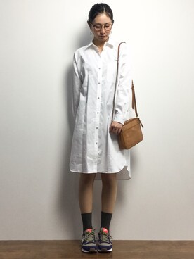 「FOSSIL（フォッシル）のアイテム（ショルダーバッグ）」を使った、矢野結衣さん（レディース・166cm）の冬コーディネート