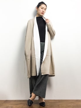 「abcdevol（エービーシーディーイーボル）のアイテム」を使った、矢野結衣さん（レディース・166cm）の冬コーディネート